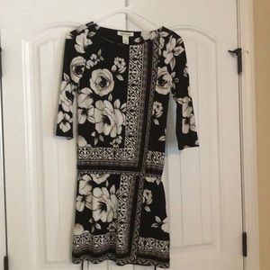 Mid length sleeve floral dress